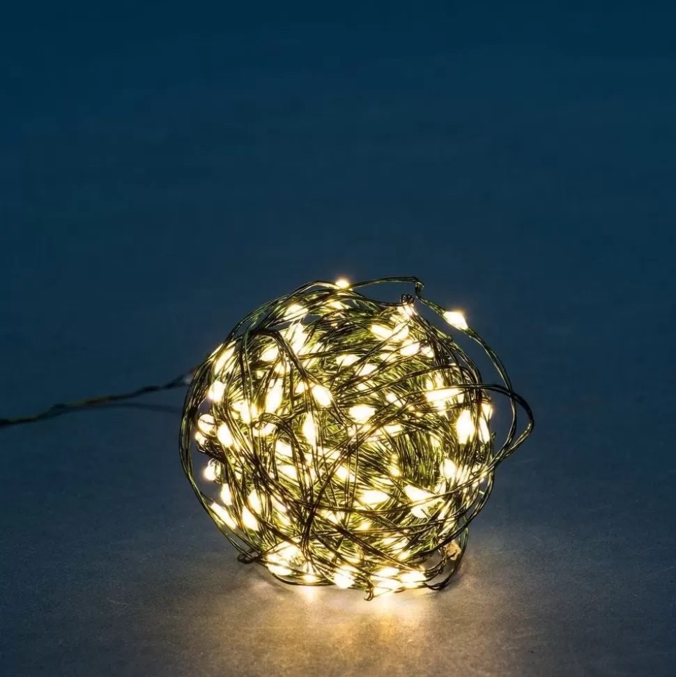 RETIF Lichterkette Warmweis 240 Leds Grunes Kabel 12 M