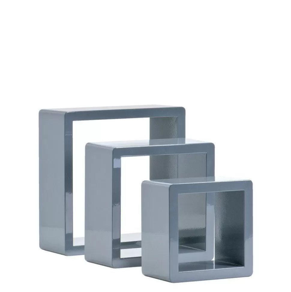 RETIF Wurfel-Set Grau Lackiert 17X17 + 22X22 + 27X27Cm - 3 Stuck